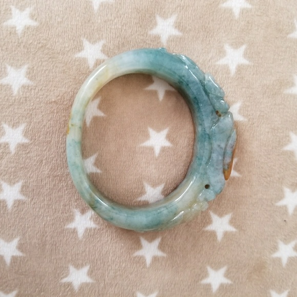 vintage oval jade ruyi bangle - Picture 2 of 4
